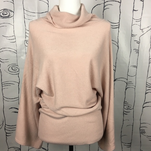 BCBGMaxAzria Sweaters - BCBGMaxazria M Pale Pink Cowl Neck Cozy Sweater